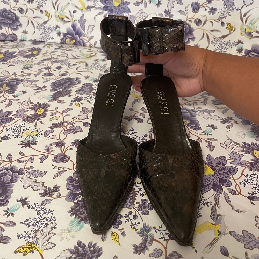 Gucci Black Snakeskin Women's Shoes